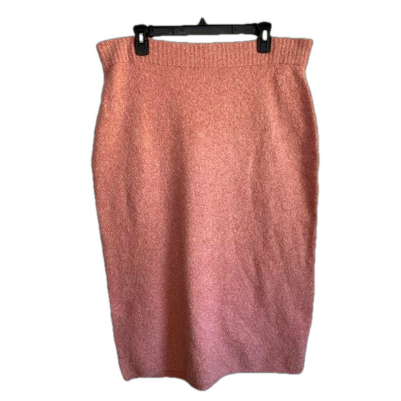 Express Pink Sweater Stretchy Midi Skirt Size XL NWT - Picture 2 of 4